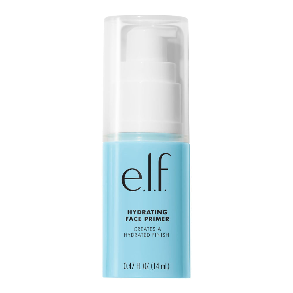 e.l.f. hydrating face primer front packaging shows compact tube and branding, conveys value