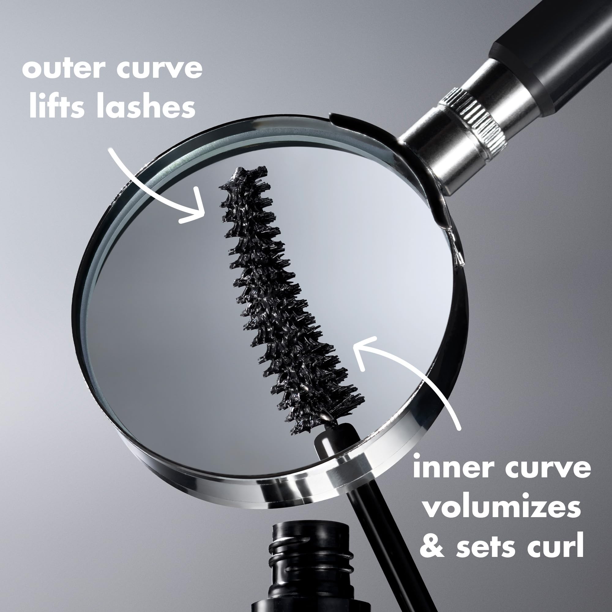 e.l.f. curved wand detail highlighting brush shape to lift and curl lashes effectively