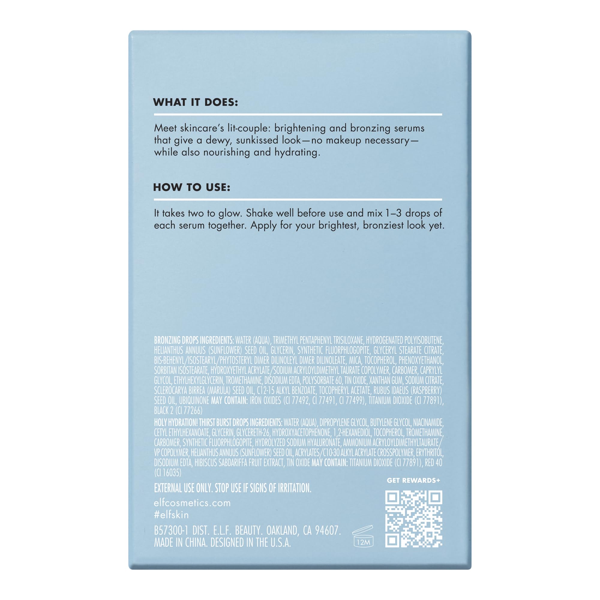 e.l.f. ingredient focus on hyaluronic acid and hibiscus for hydration