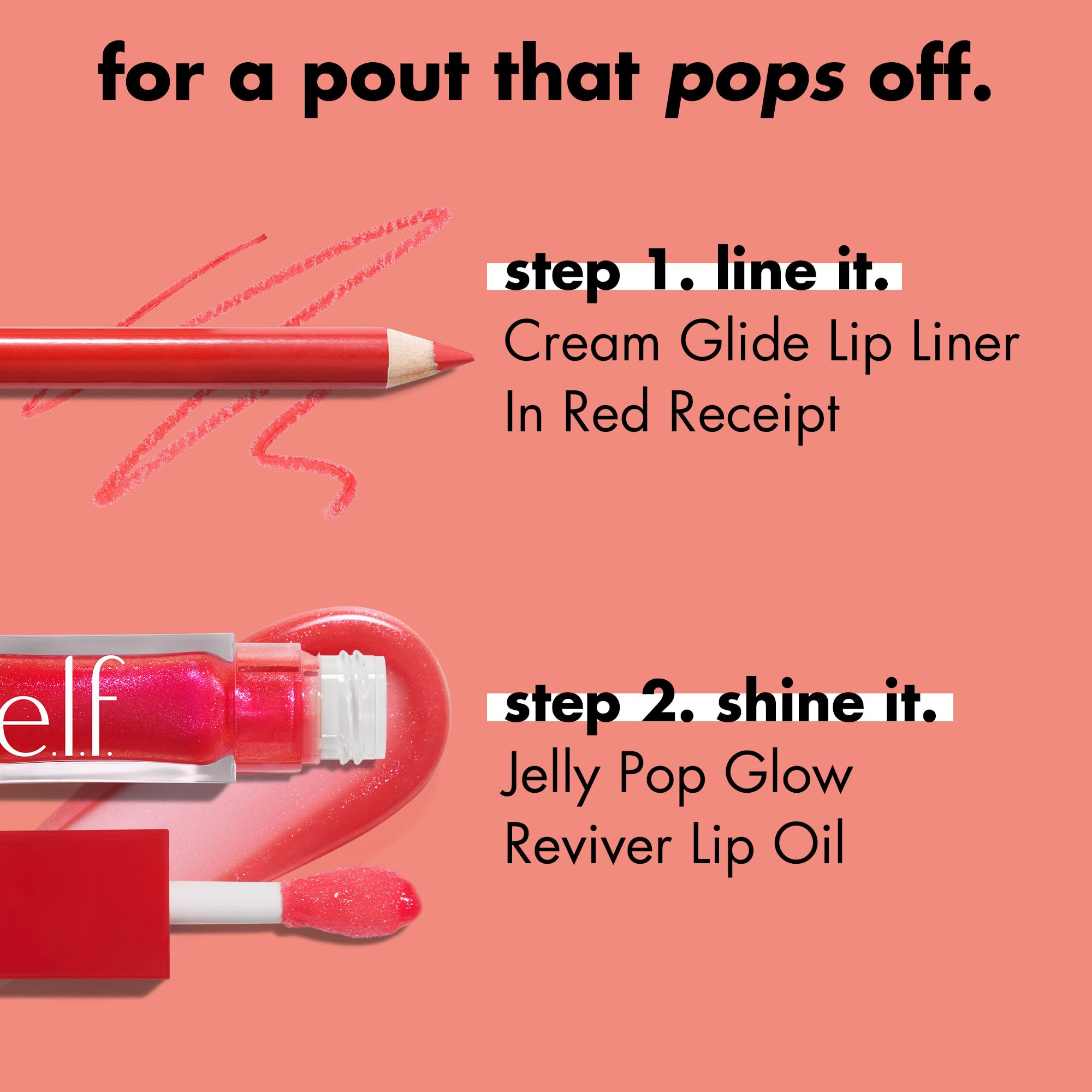 e.l.f. jelly pop on lips close-up providing glossy, non-sticky shine benefit