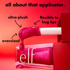 e.l.f. jelly pop gloss texture swatch highlighting sheer shimmer and hydration