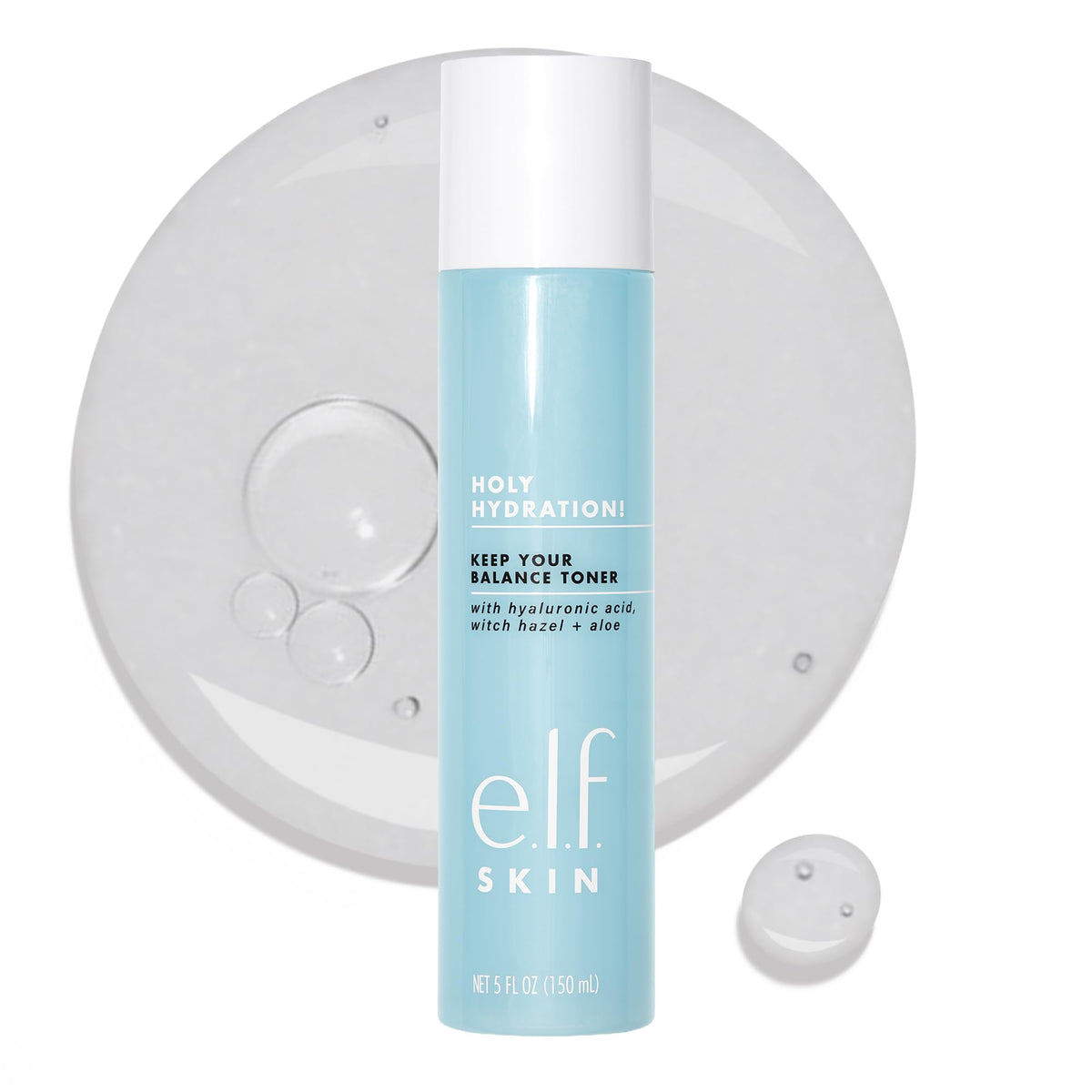 e.l.f. bottle front view showing sleek packaging and clarified benefit