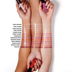 e.l.f. close-up of praline gloss texture highlighting moisturizing formula
