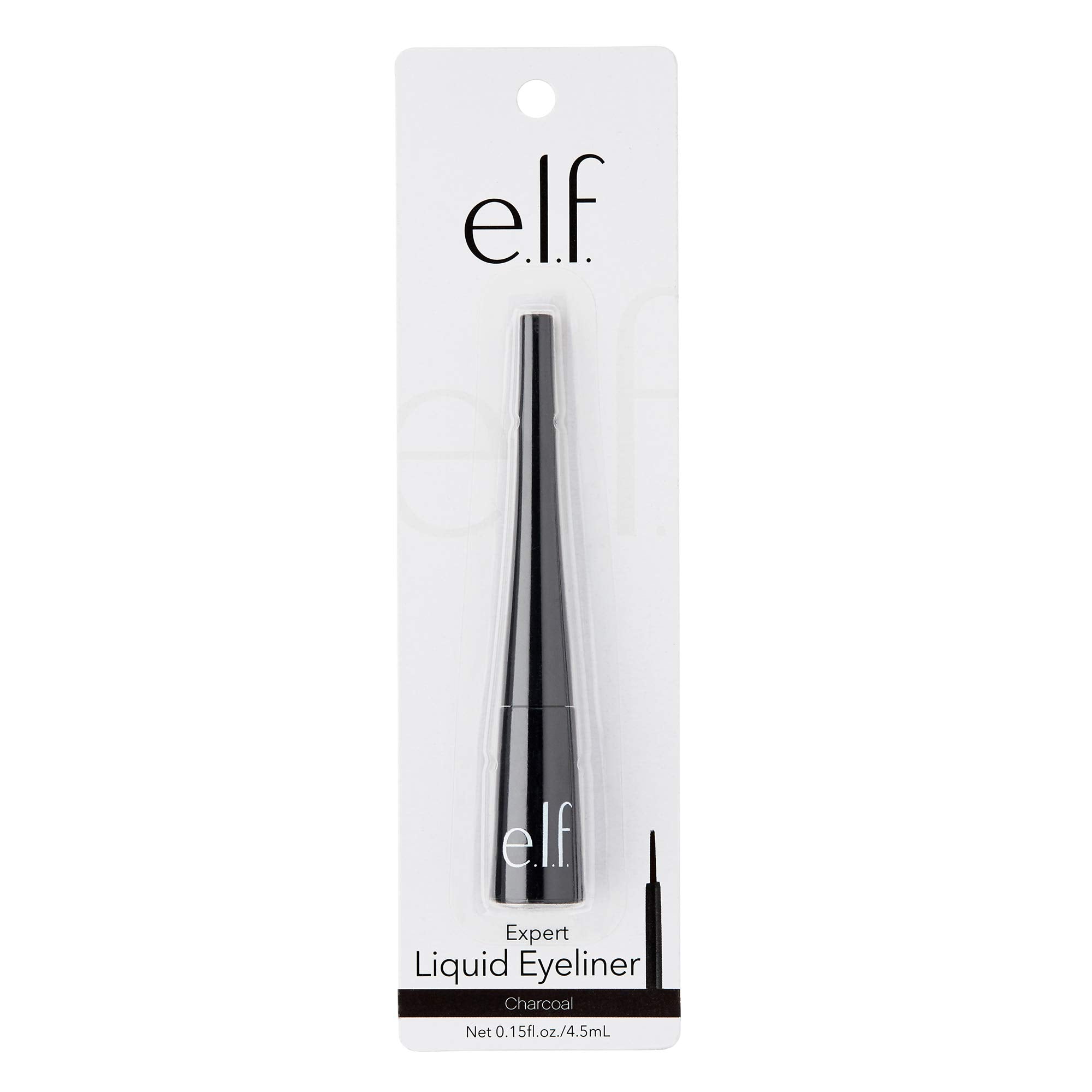 e.l.f. single charcoal stroke on skin showing rich pigment payoff and buildability