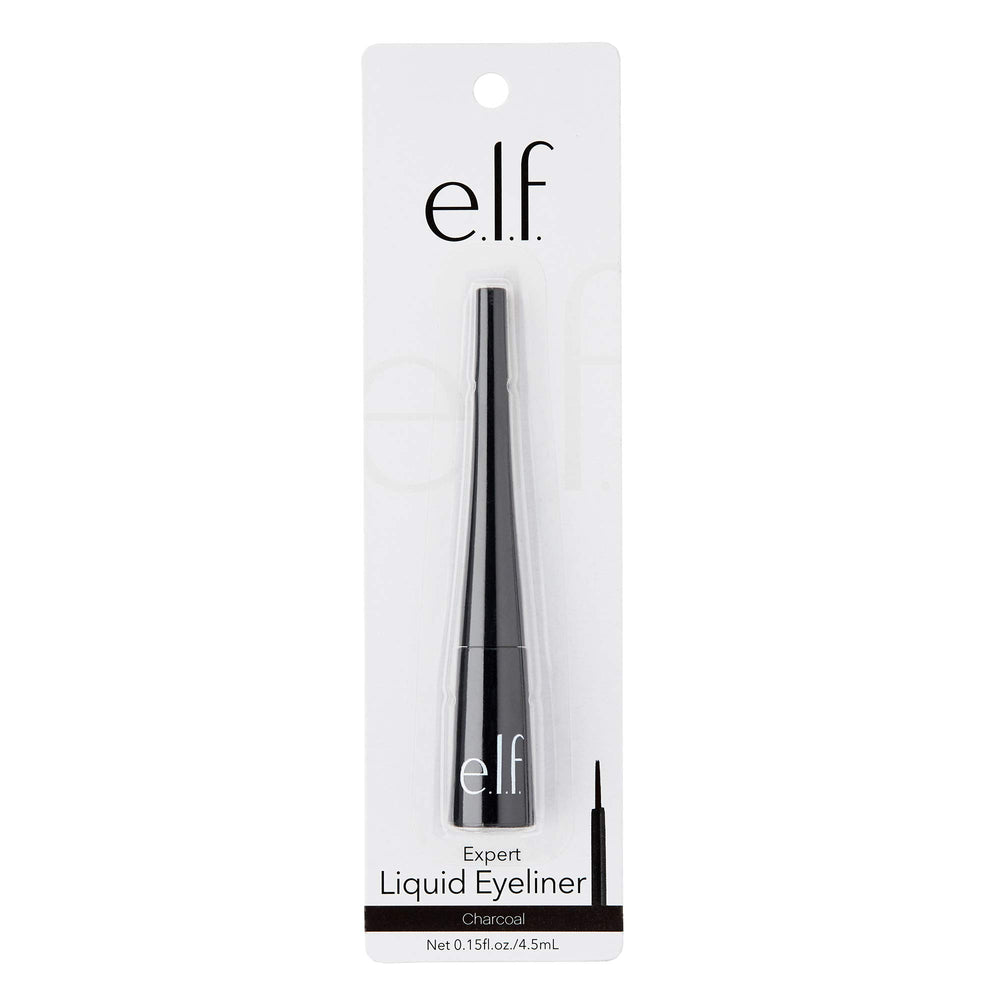 e.l.f. single charcoal stroke on skin showing rich pigment payoff and buildability