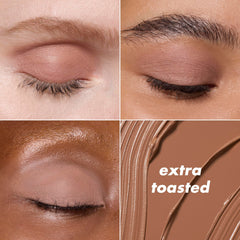 e.l.f. multiple skin swatches on arm demonstrating buildable color payoff
