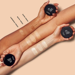 e.l.f. primer applied on hand demonstrating blur effect and lightweight benefit