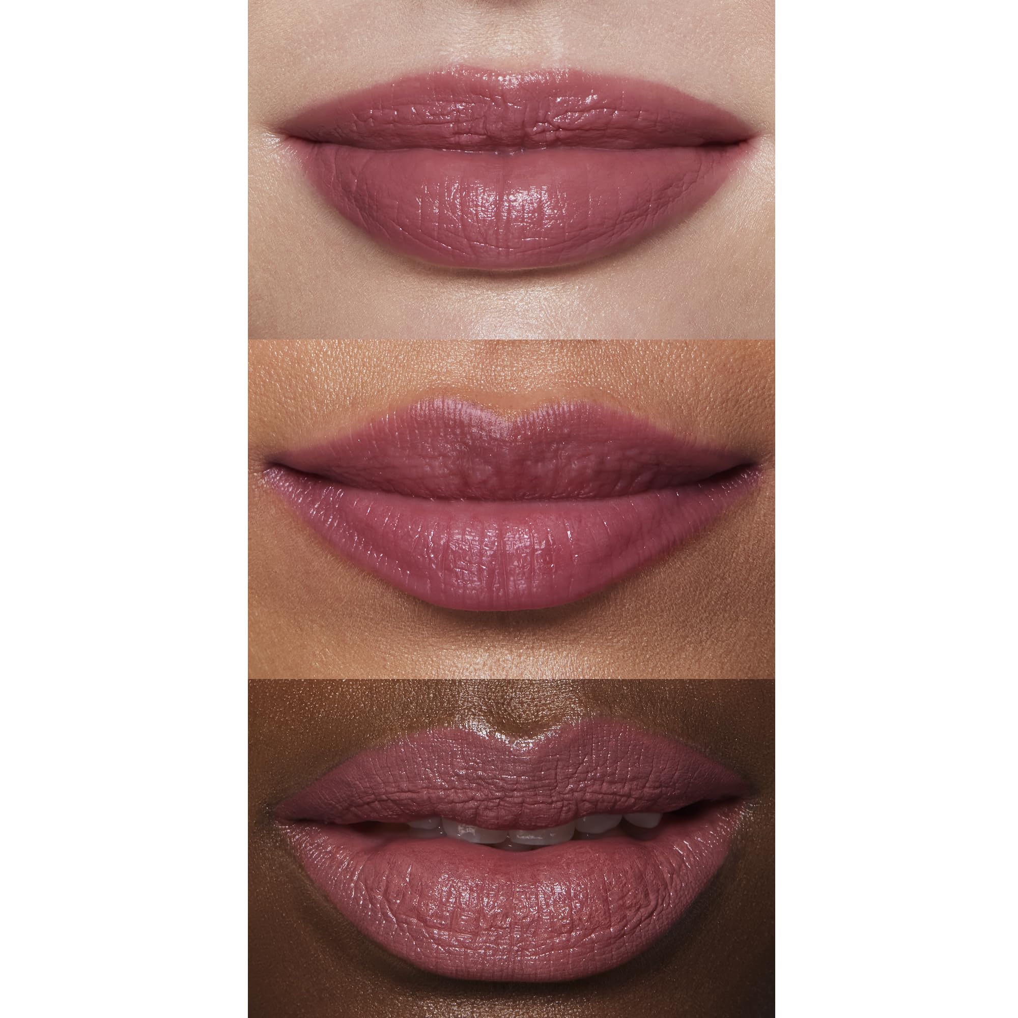 e.l.f. lipstick worn by model illustrating satin finish and confidence