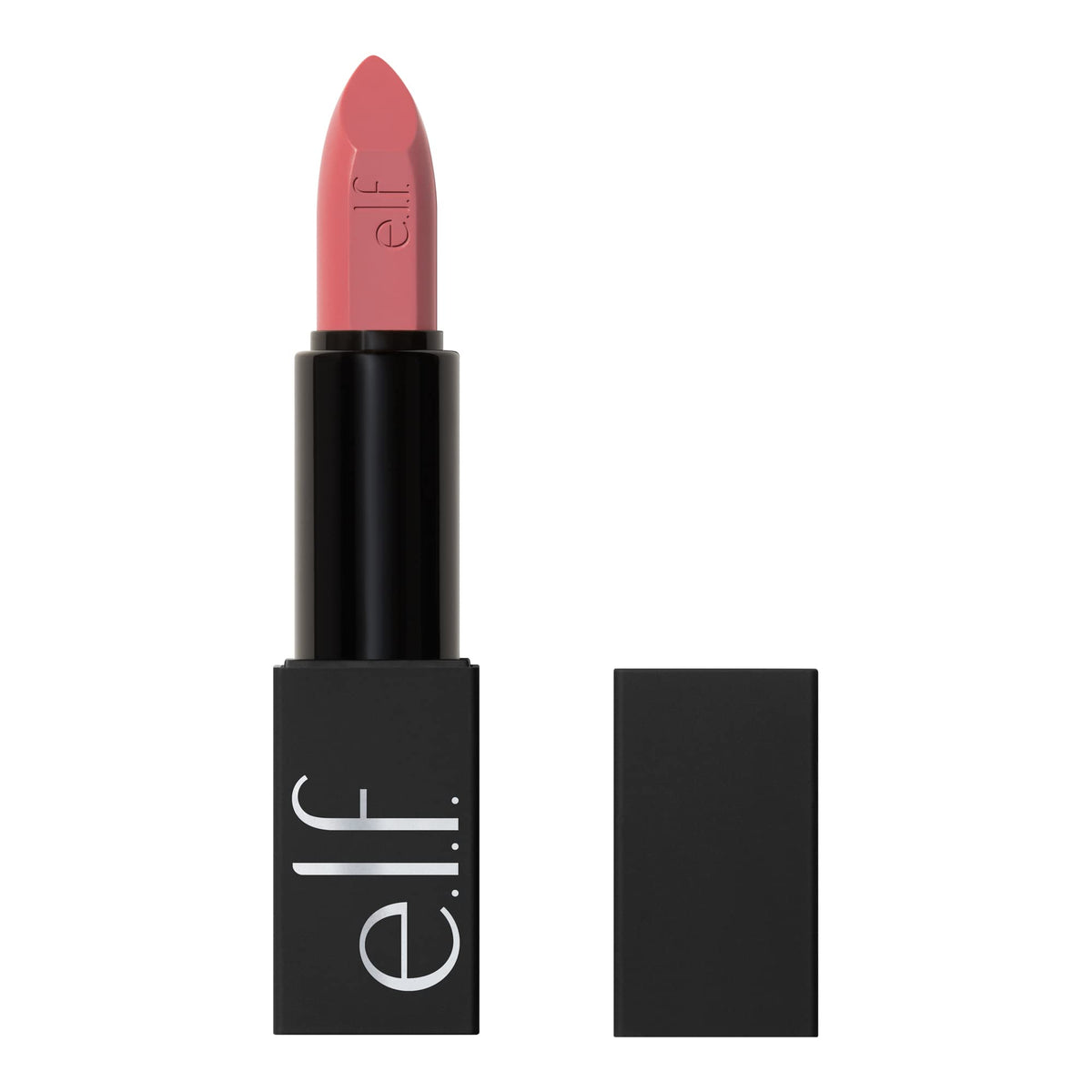 e.l.f. lipstick front view showing sleek packaging and easy application benefit