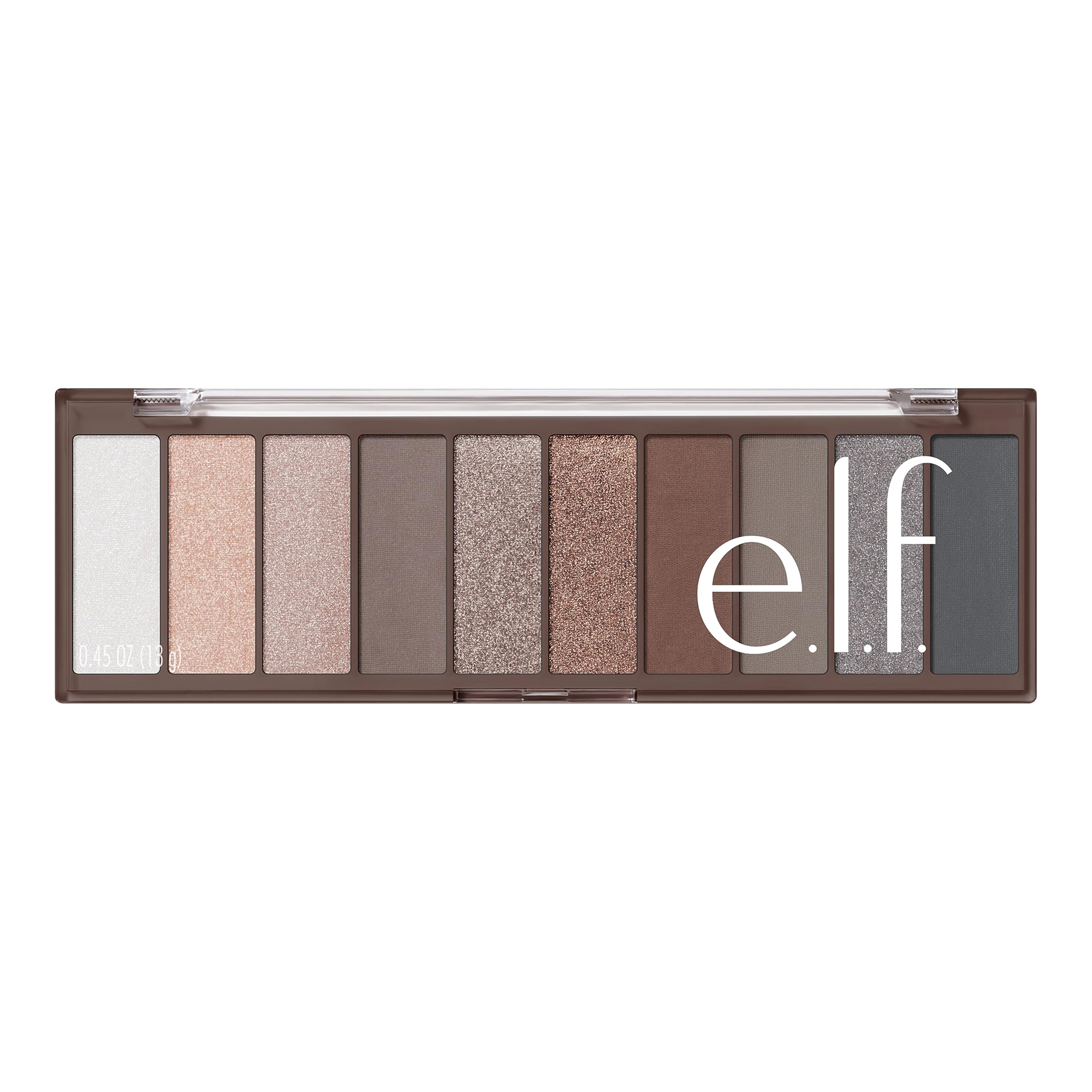 e.l.f. palette applied on eyelid demonstrating smoky look transition benefit