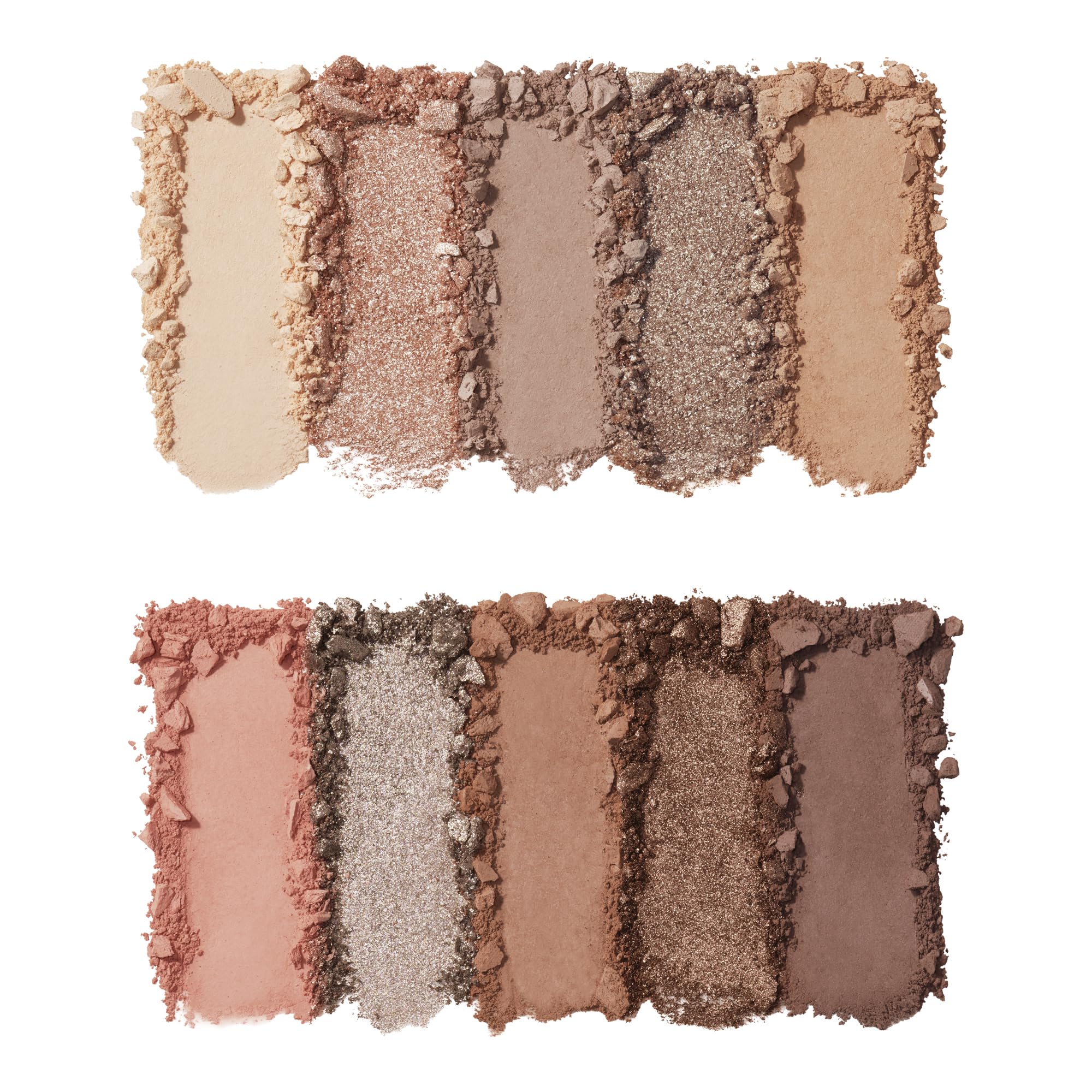 e.l.f. palette open with ten pans visible for quick shade selection benefit