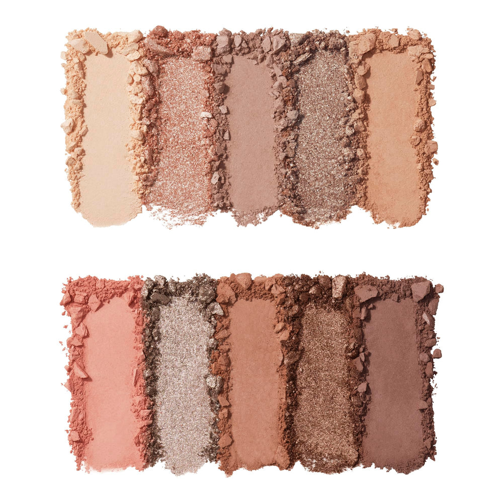 e.l.f. palette open with ten pans visible for quick shade selection benefit