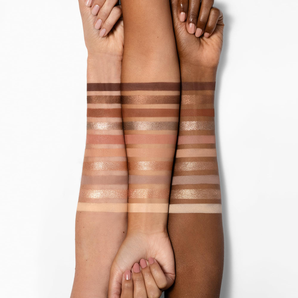e.l.f. palette next to brush showing scale and portability benefit