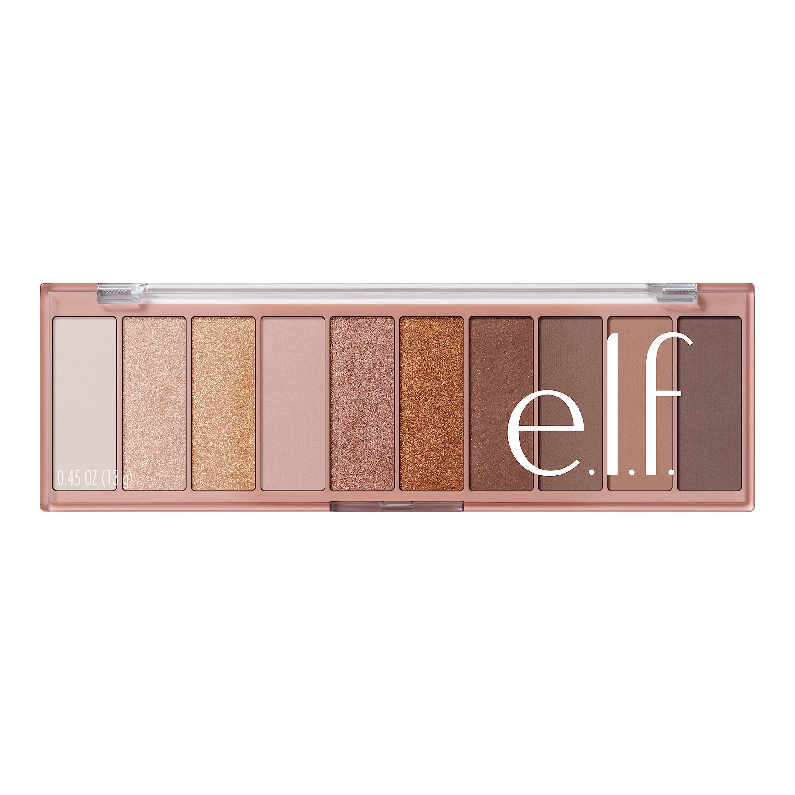 e.l.f. brush picking up shadow demonstrating smooth application and payoff