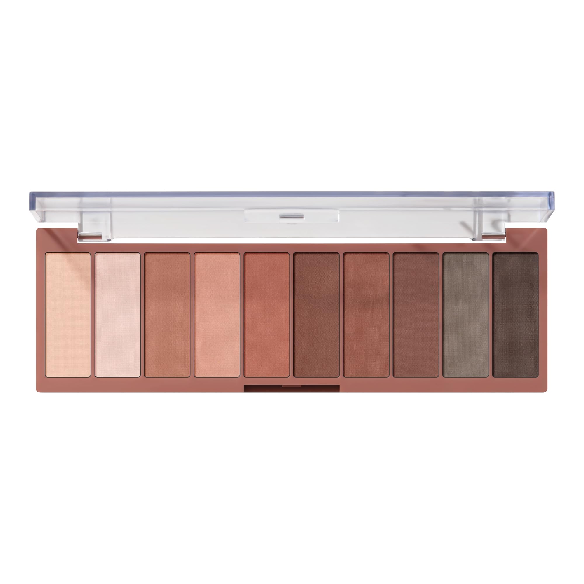 e.l.f. palette front view open showing ten matte shades for versatile looks