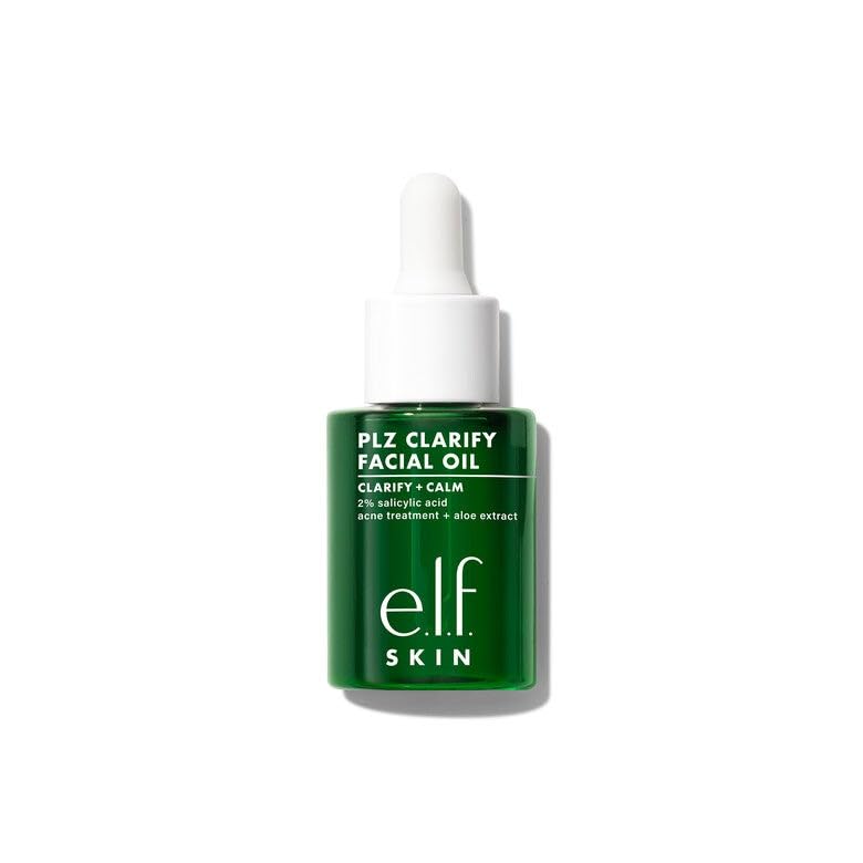 e.l.f. hand applying PLZ Clarify Facial Oil demonstrates fast-absorbing finish