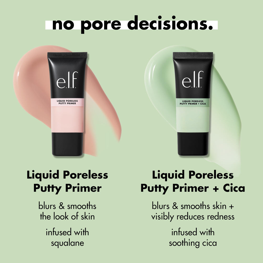 e.l.f. primer dispensed on skin demonstrating thin, blendable coverage