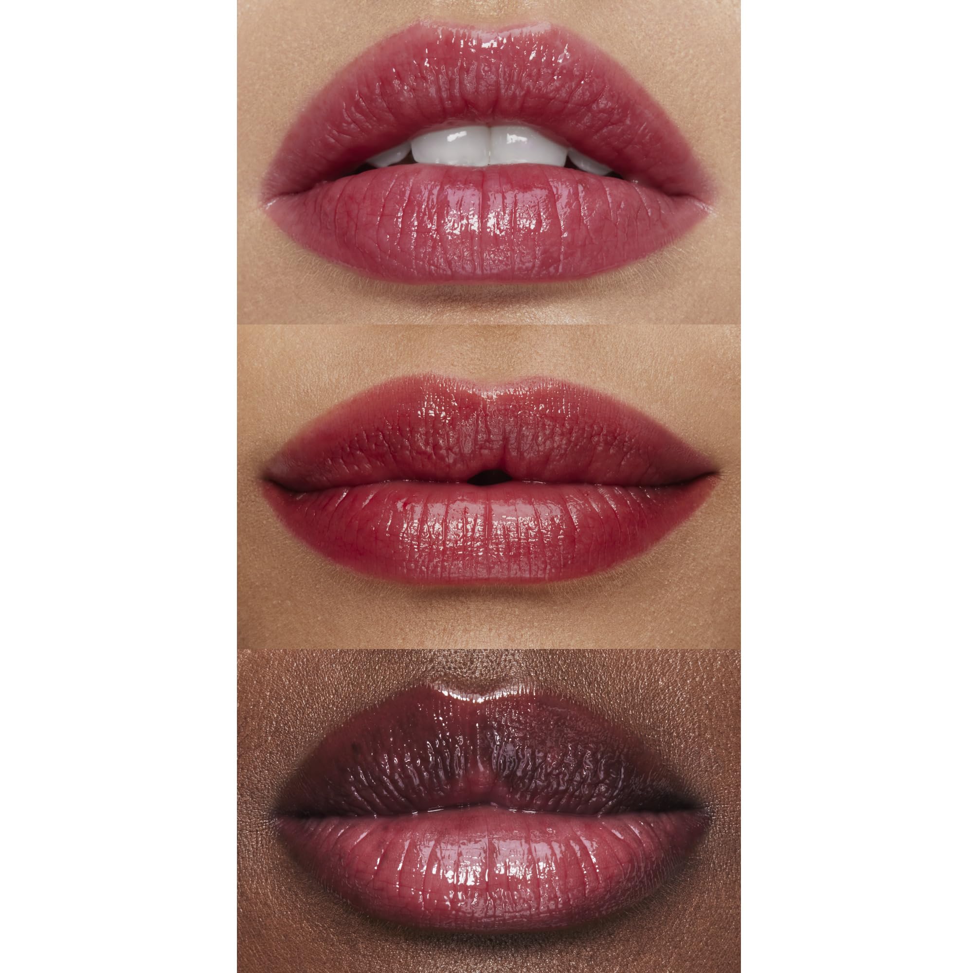 e.l.f. on lips during application providing visible shine and plumping effect