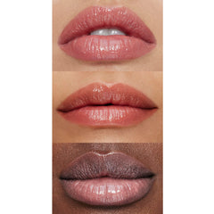 e.l.f. Pout Clout on model lips before and after for plumper-looking shine