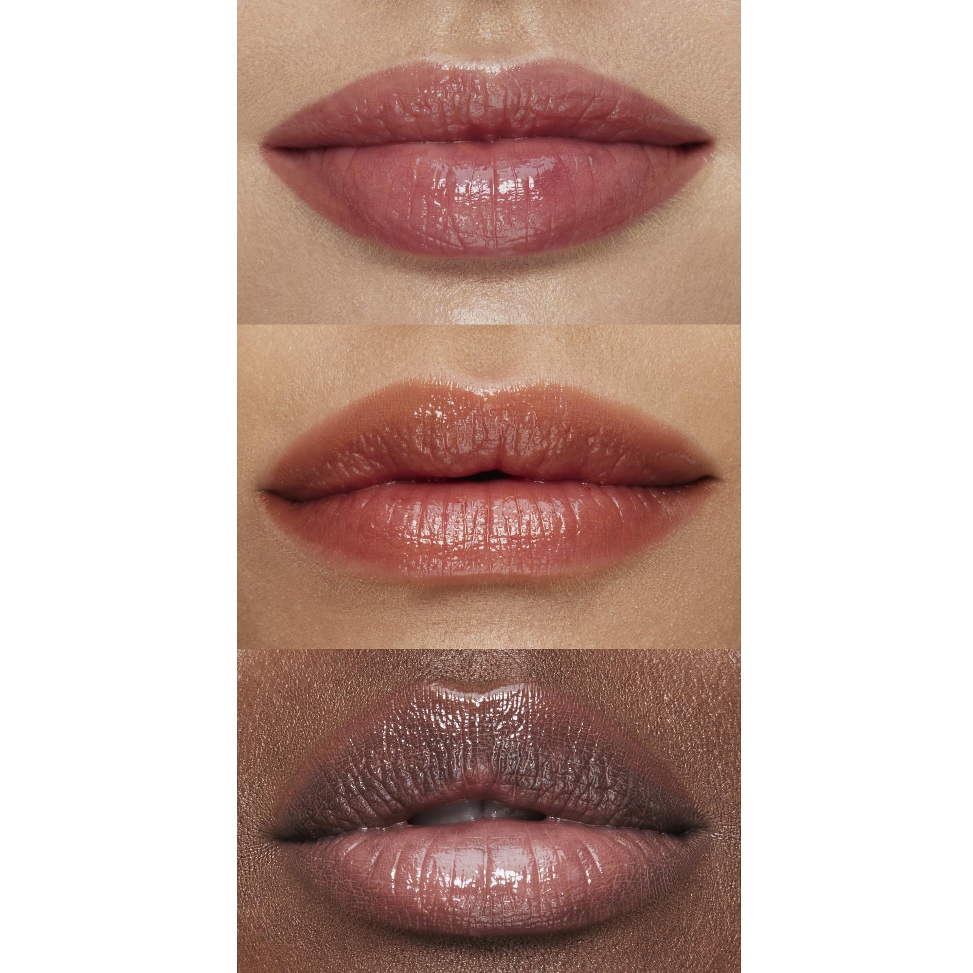 e.l.f. Pout Clout swatch on skin showing sheer toasted color and luminous shine benefits
