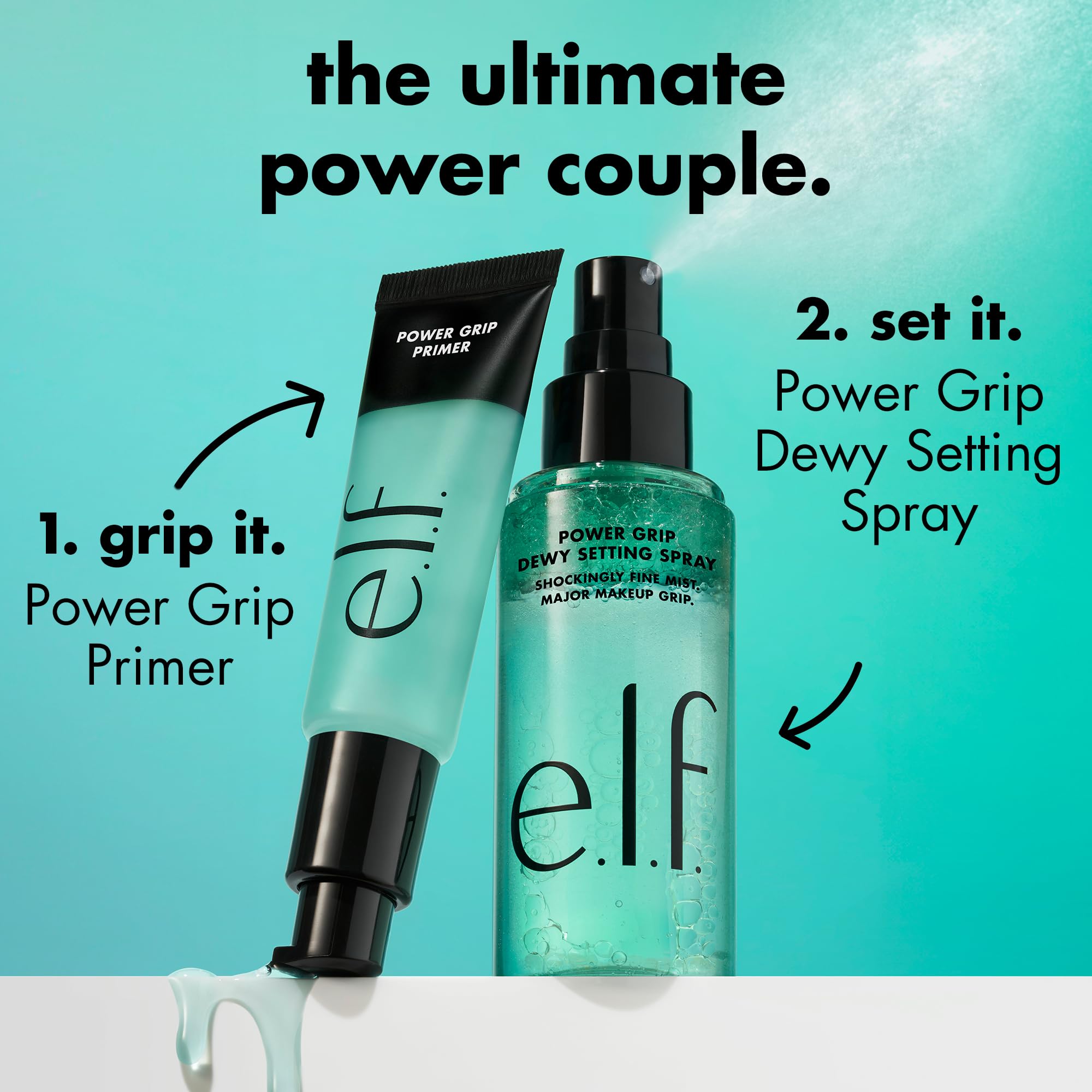 e.l.f. bottle held in hand to show size and portability for travel
