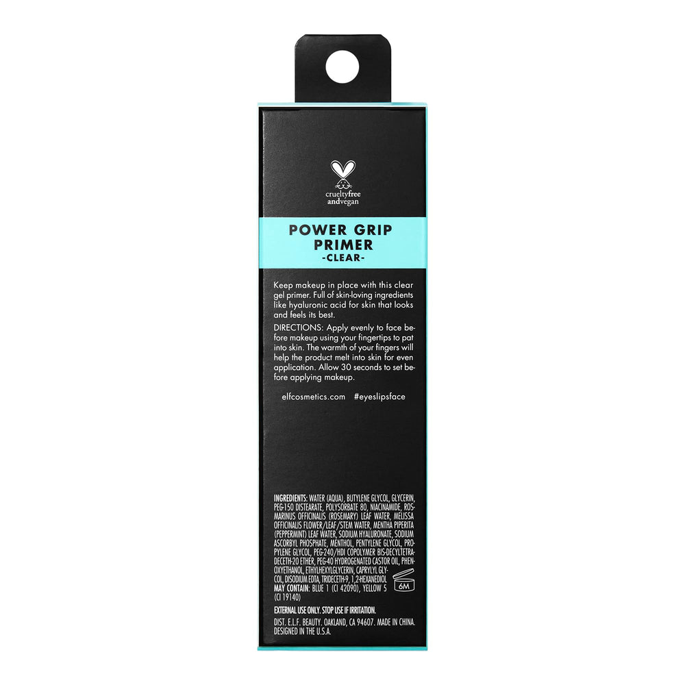 e.l.f. label and certifications highlighting vegan and cruelty-free benefit