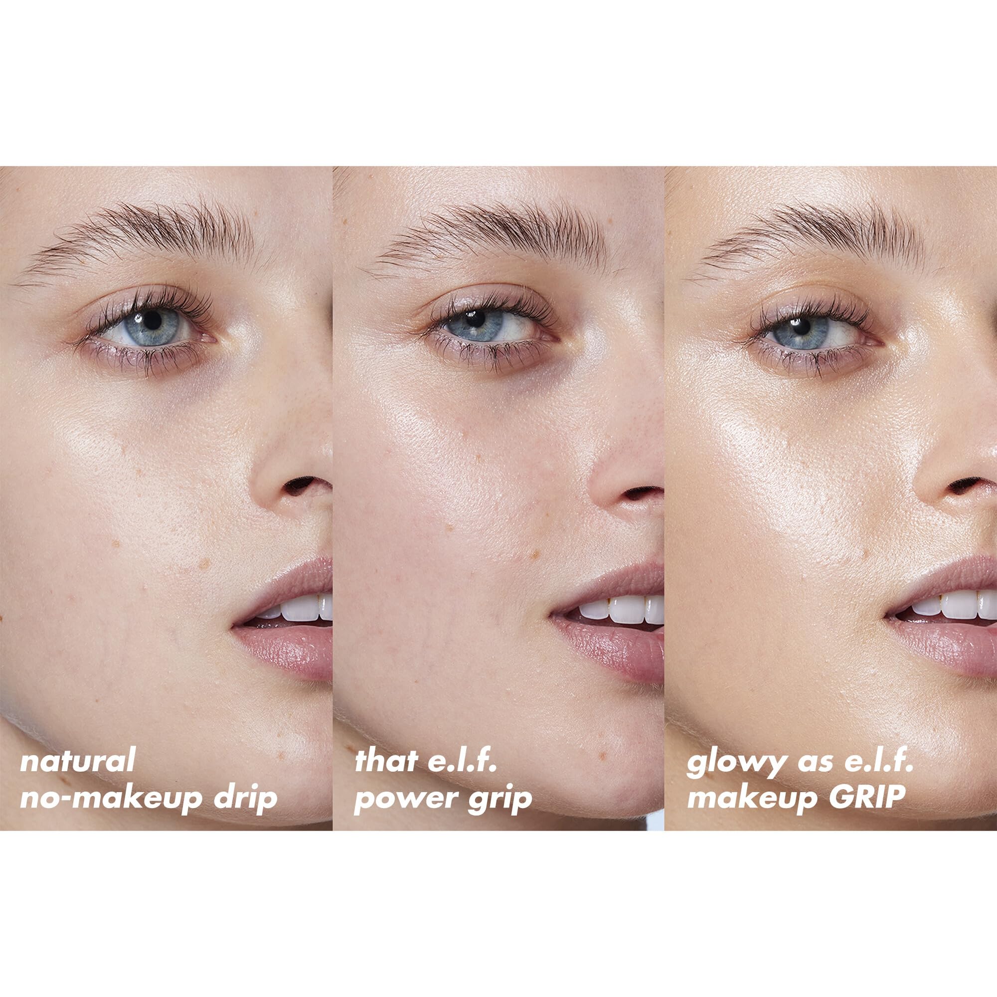 e.l.f. Power Grip label close-up showing 4% niacinamide ingredient benefit