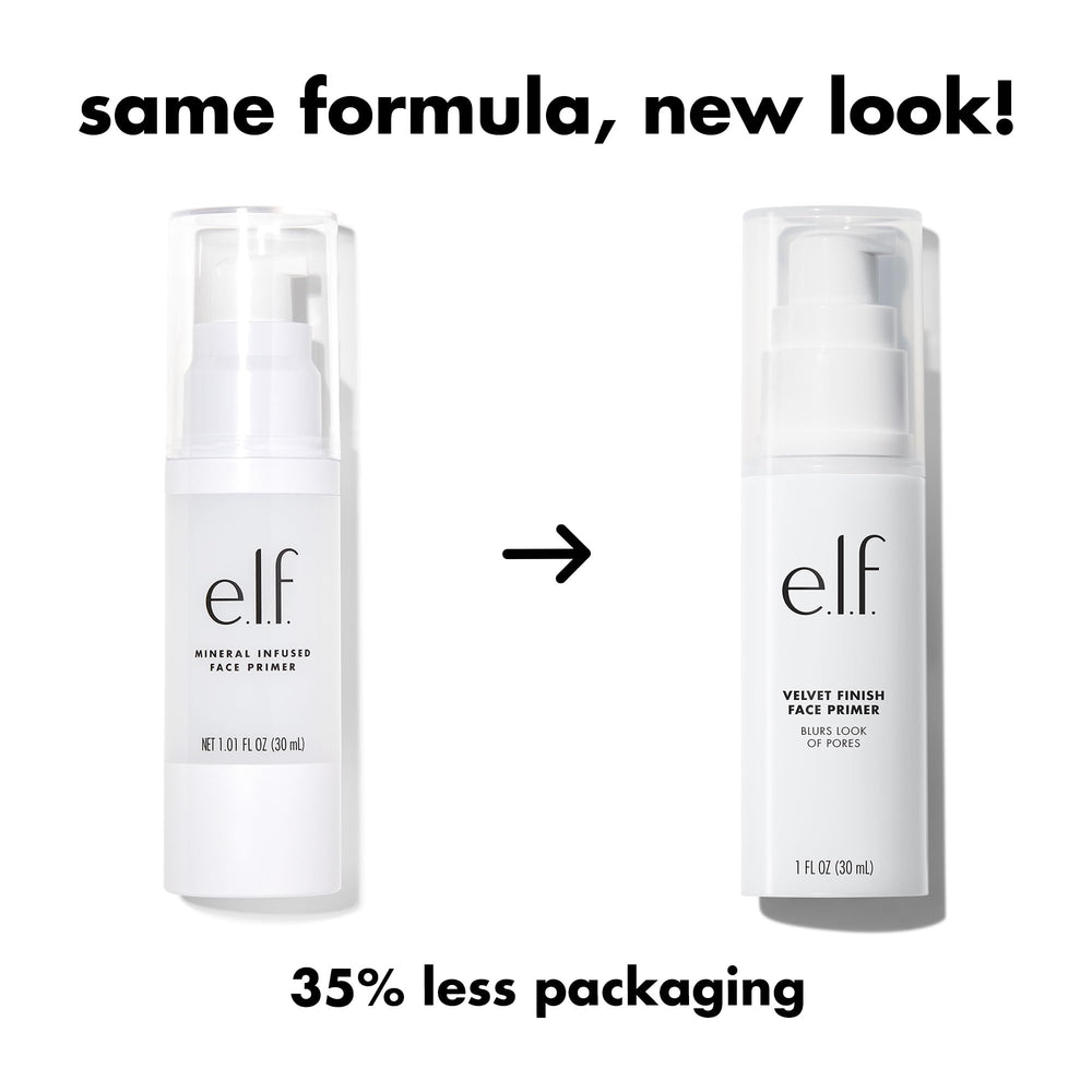 e.l.f. model applying primer for smoother foundation application