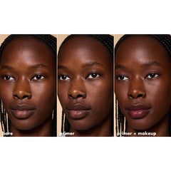 e.l.f. primer before and after cheek view highlighting reduced redness benefit