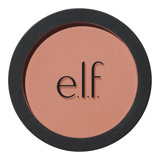 e.l.f. primer-infused blush compact front shows sleek packaging and easy use