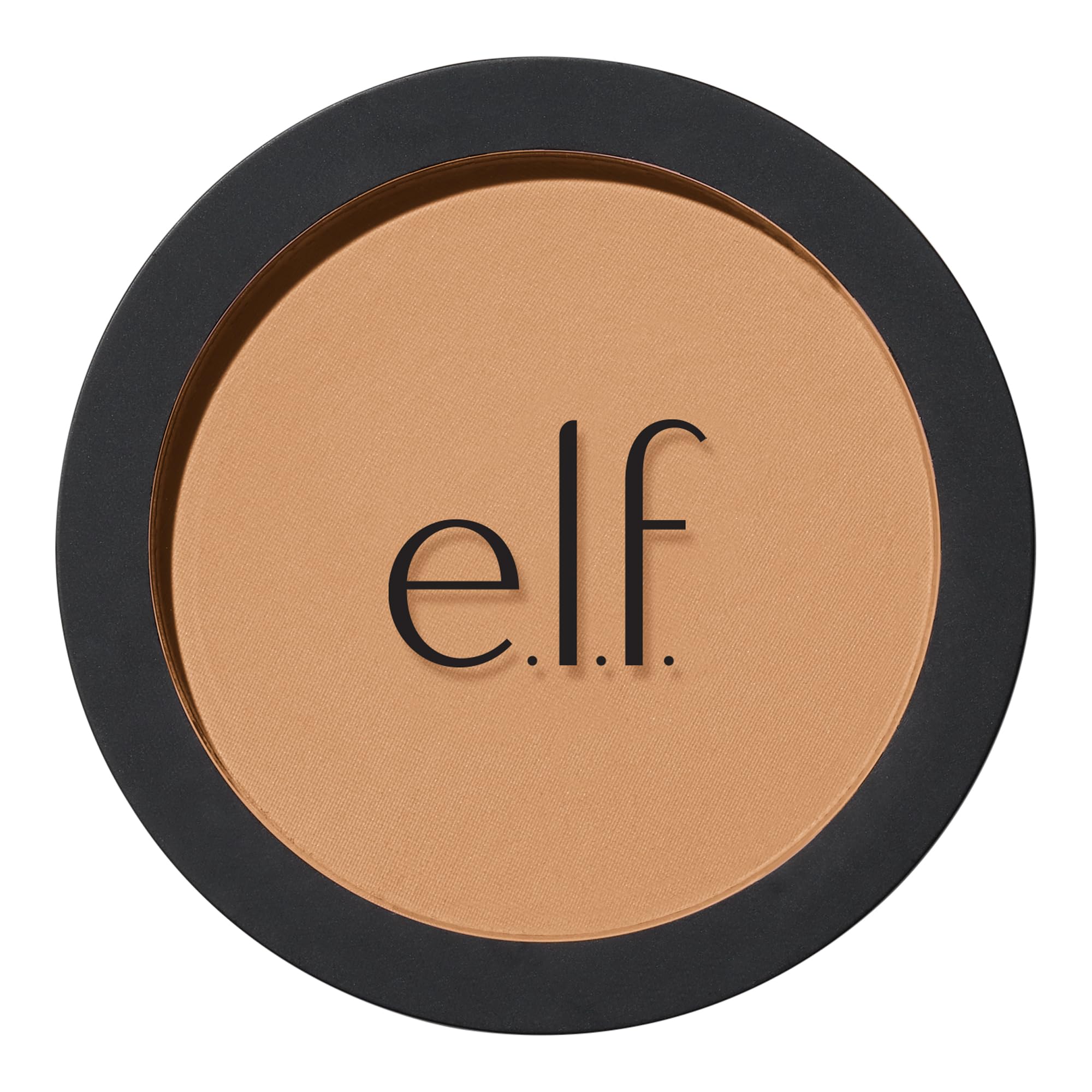 e.l.f. primer-infused bronzer front pan showing matte finish for buildable warmth