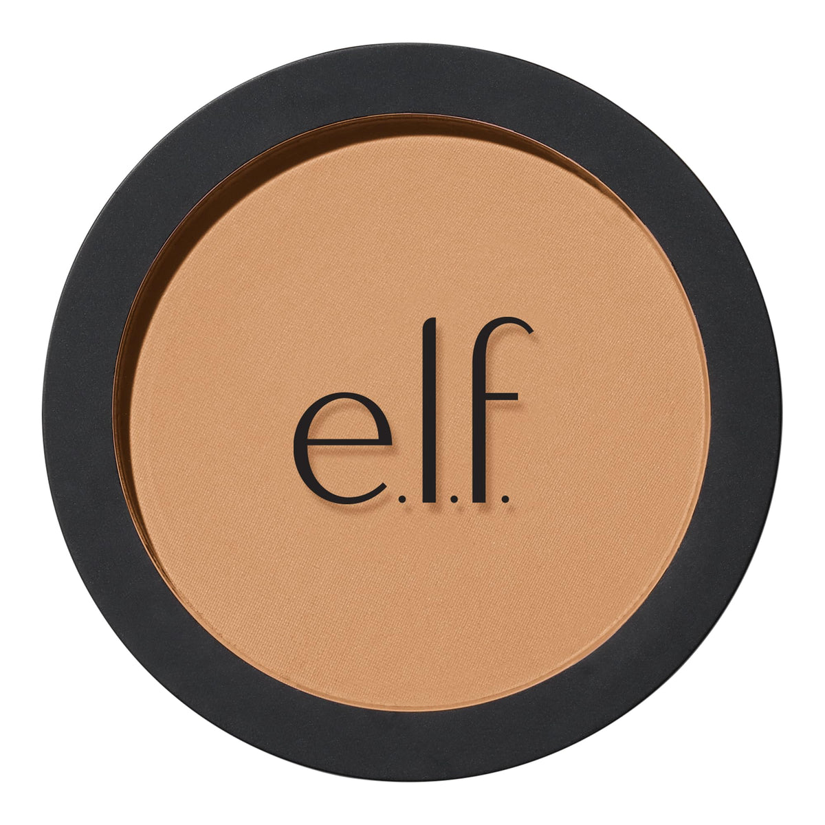 e.l.f. primer-infused bronzer front pan showing matte finish for buildable warmth