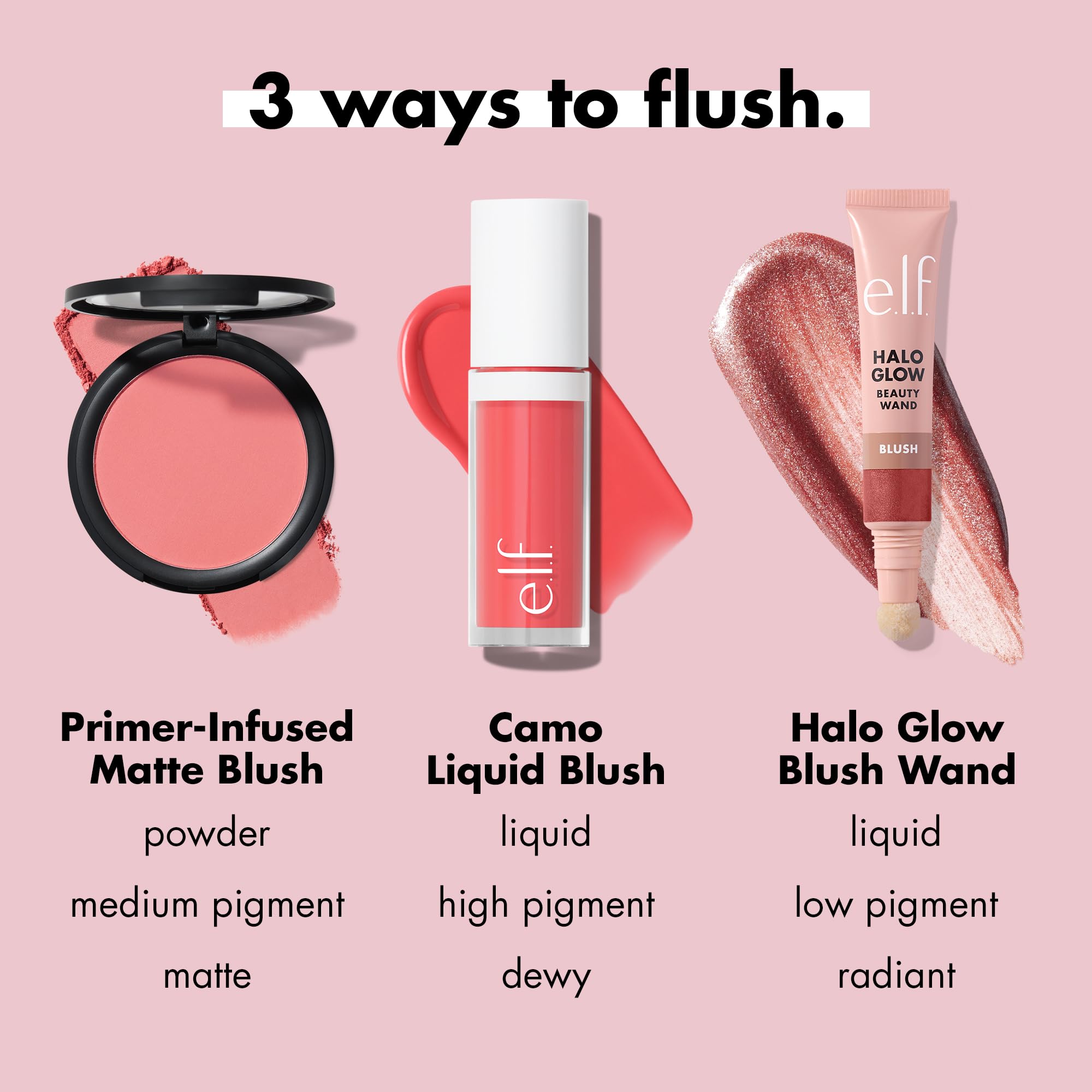e.l.f. blush on vanity next to mirror showing everyday routine convenience benefit