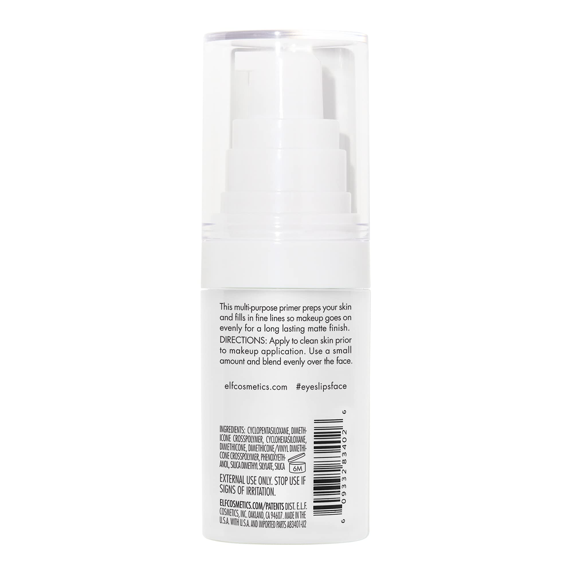 e.l.f. primer on bathroom vanity in lifestyle setting for daily routine