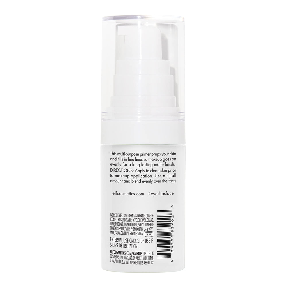e.l.f. primer on bathroom vanity in lifestyle setting for daily routine