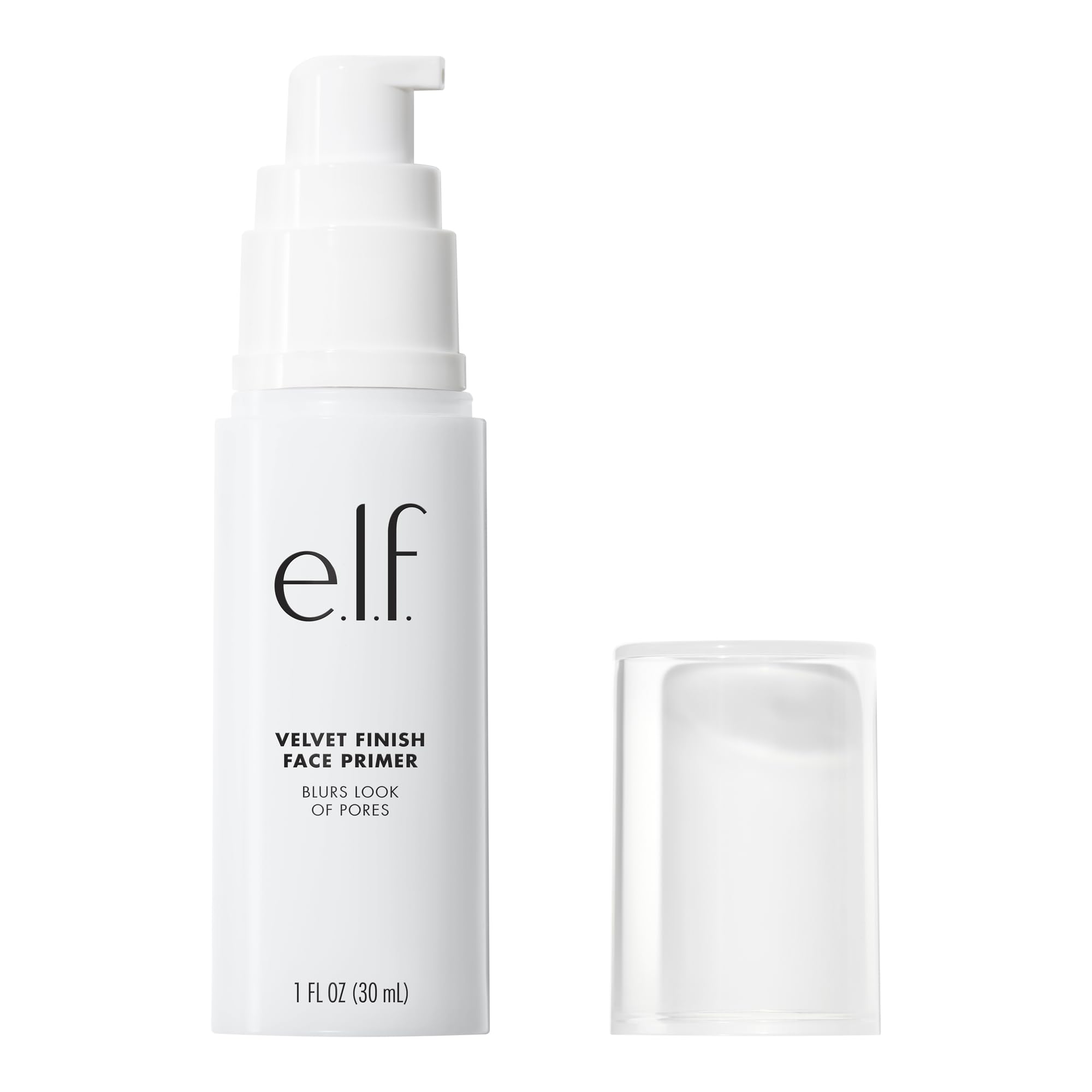 e.l.f. half-face with primer and foundation showing even coverage
