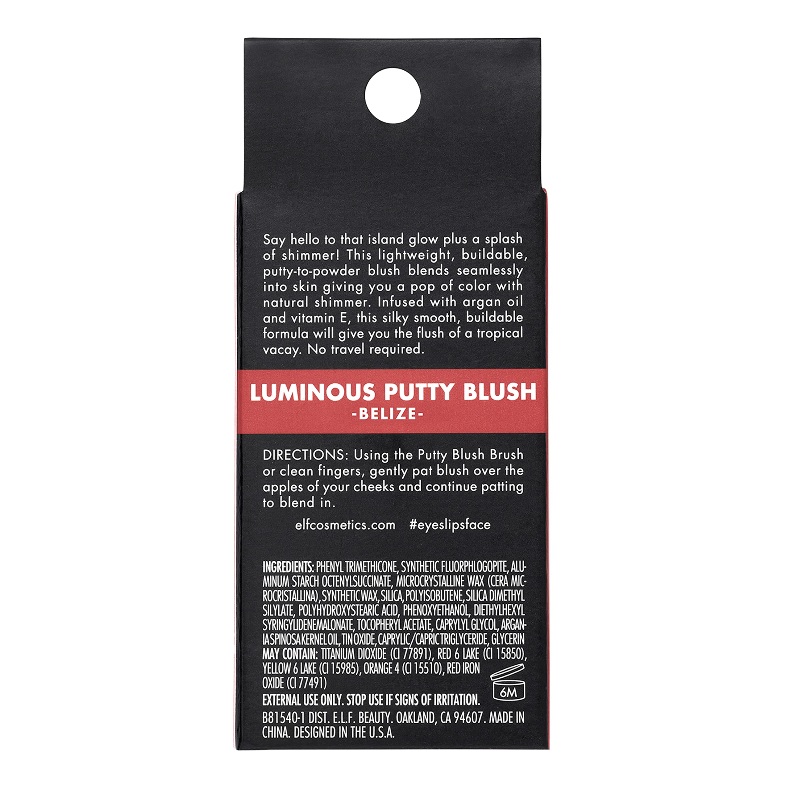 e.l.f. Putty Blush Brush applying Belize for precise, buildable cheek color