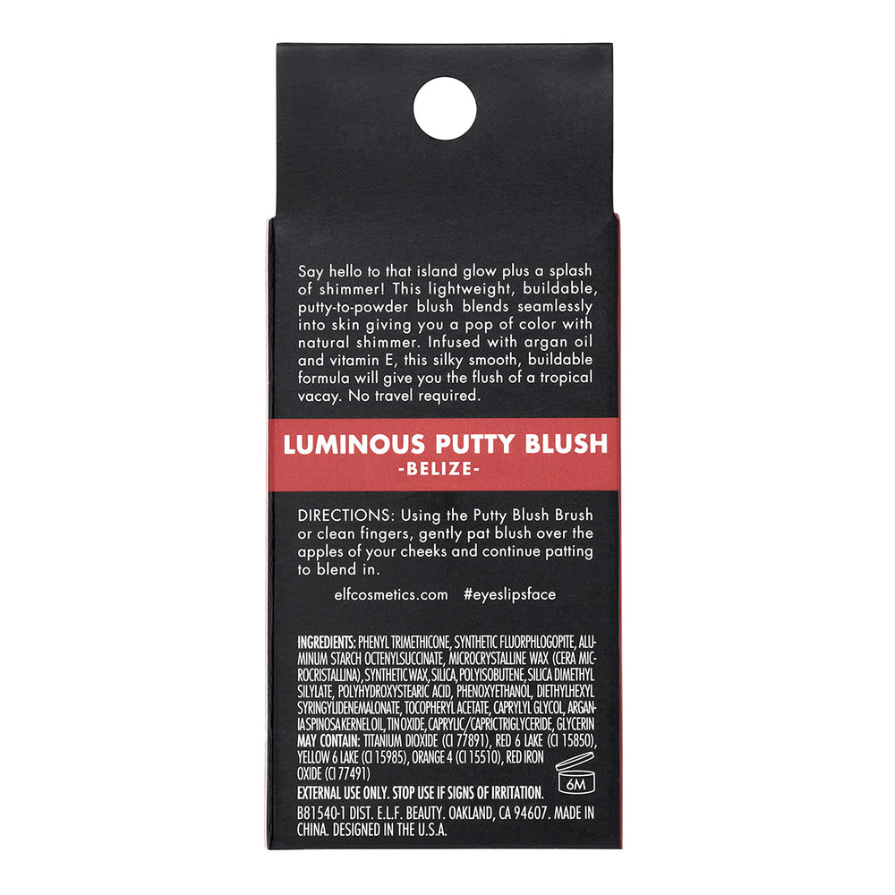 e.l.f. Putty Blush Brush applying Belize for precise, buildable cheek color