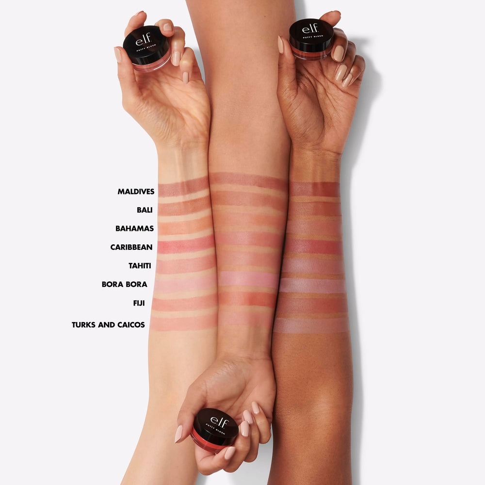 e.l.f. Putty Blush Bali on vanity in lifestyle setting highlighting daily use and aesthetic