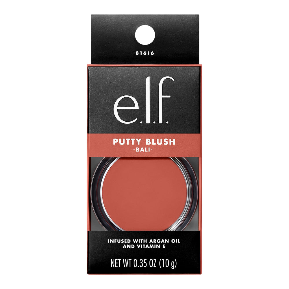 e.l.f. Putty Blush Bali cheek swatch on skin showing natural flush and realistic finish