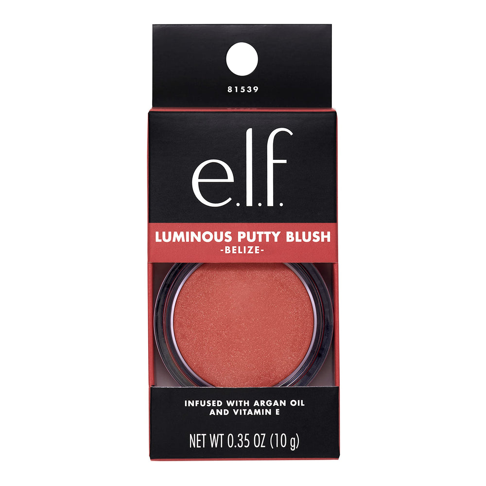 e.l.f. close-up pan of Belize blush highlighting shimmer particles for subtle glow