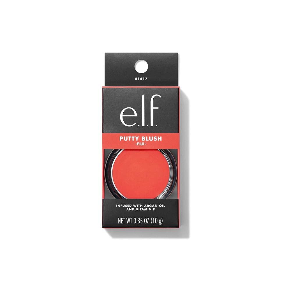 e.l.f. putty blush Fiji creamy texture swatch demonstrates blendable pigment