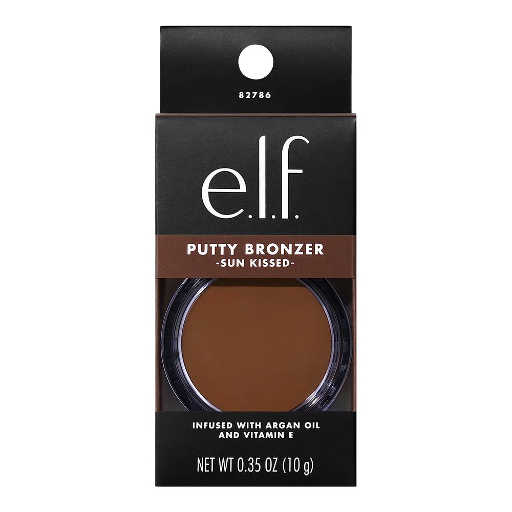 e.l.f. putty bronzer swatch on arm demonstrating buildable pigment and natural warmth
