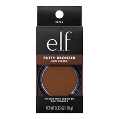 e.l.f. putty bronzer swatch on arm demonstrating buildable pigment and natural warmth
