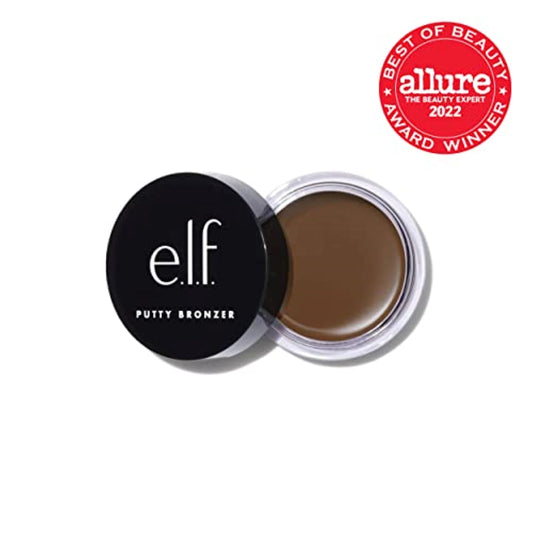 e.l.f. putty bronzer texture close-up highlighting creamy-to-powder finish and blendability