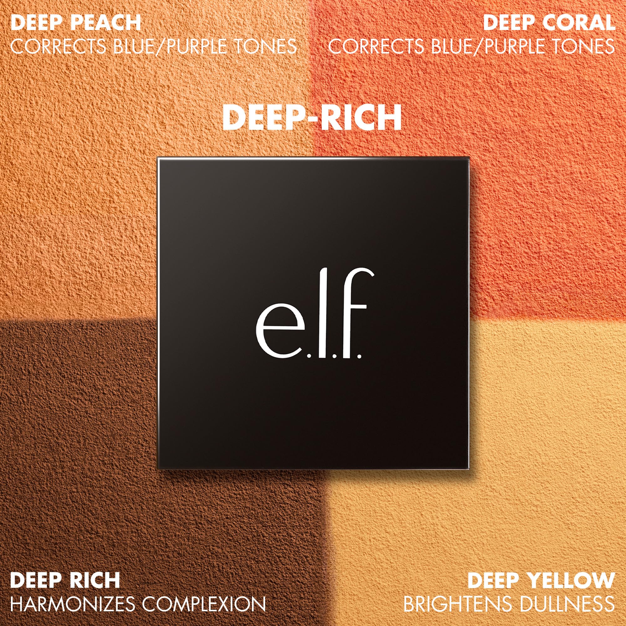 e.l.f. open compact with visible powder pans offering multiple corrective and brightening tones