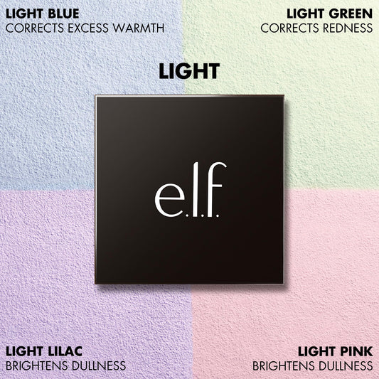 e.l.f. open quad showing four pans and versatile corrective brighteners