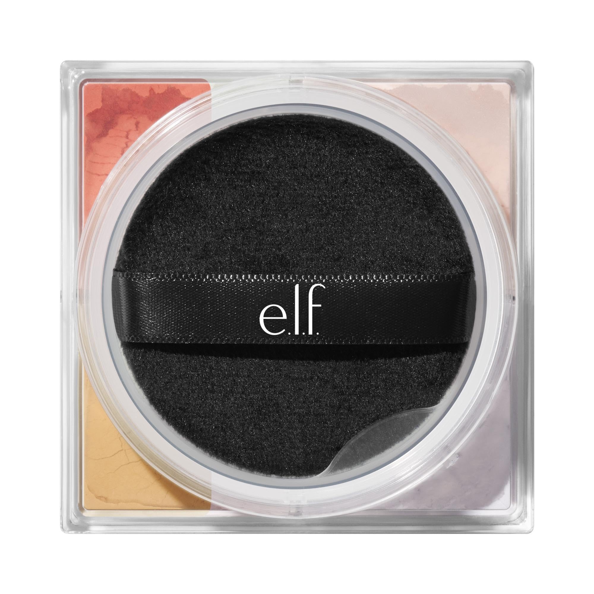 e.l.f. loose powder swatch and texture close-up, finely milled for smooth finish
