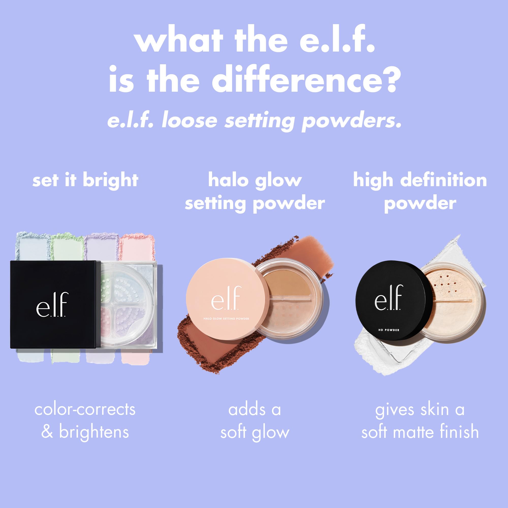 e.l.f. brush swirling the four shades for blended soft-matte radiance