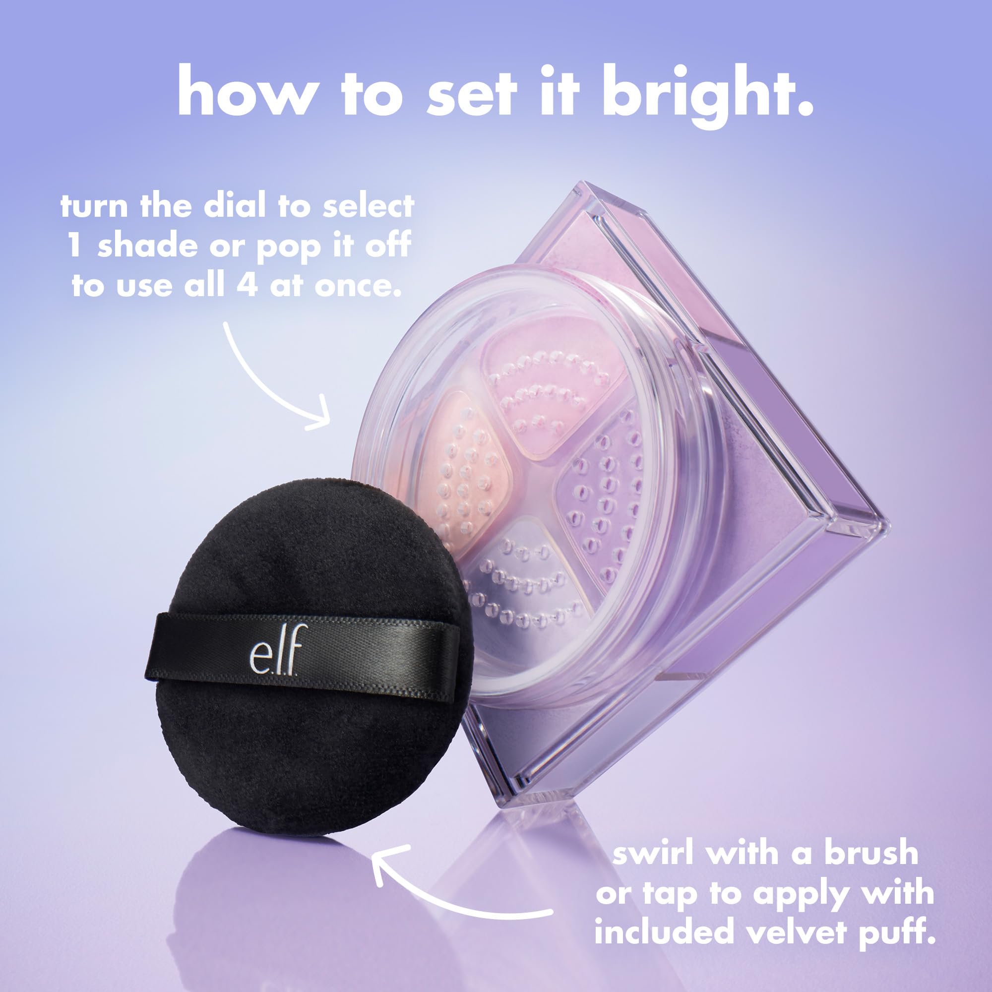e.l.f. finely milled powder texture close-up demonstrating smooth blurring finish benefit